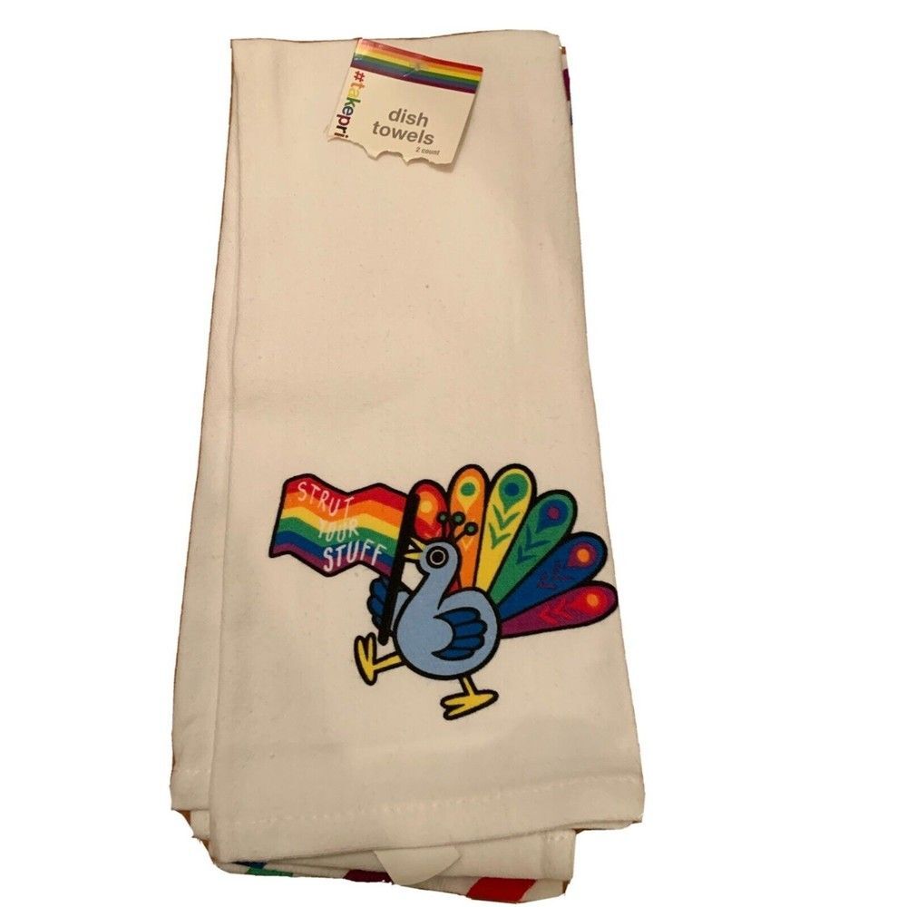 Take Pride Graphic Print Kitchen Dish Towels Cloth Gay Pride 2 Pack